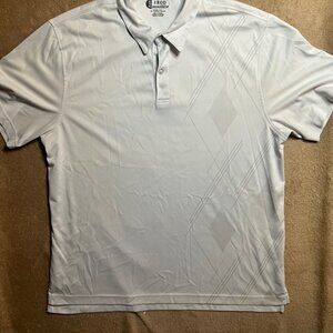IZOD XFG Golf‎ Cool-FX Men XL Short Sleeve 2 Button Polo Cream Gray Diamond (Z)